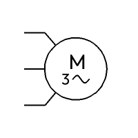 AC-Motor, 3-phasig (horizontal)