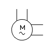 Induktionsmotor 1-phasig mit Zugang zur Wicklung (rechts)