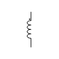 Inductor con polaridad (vertical)