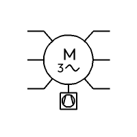 AC motor, 3-phase with fan /6T (horizontal)