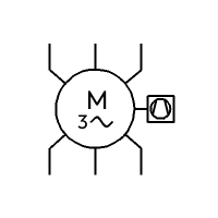 AC motor, 3-phase with fan /6T (vertical)