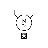 AC motor, 3-phase with fan (vertical)