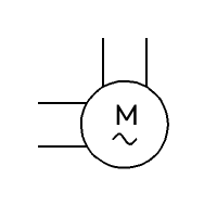 Induction motor 1-phase with access to winding (left)