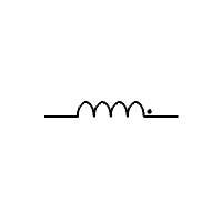 Inductor with polarity (horizontal)