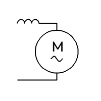 AC-motor, 1-fasig (horizontaal)