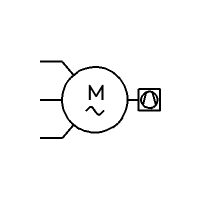 AC-motor, 3-fasig met ventilator (horizontaal)